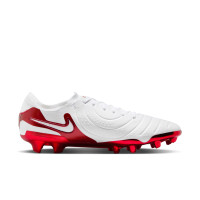Nike Tiempo Legend 10 Elite Gazon Naturel Chaussures de Foot (FG) Blanc Rouge