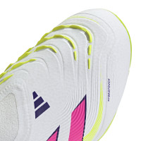 adidas Predator Elite Veterloze Gras Voetbalschoenen (FG) Kids Wit Roze Neongeel
