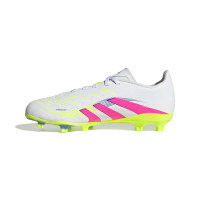 adidas Predator League Gras / Kunstgras Voetbalschoenen (MG) Kids Wit Roze Neongeel