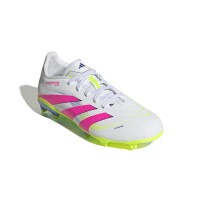 adidas Predator League Gras / Kunstgras Voetbalschoenen (MG) Kids Wit Roze Neongeel