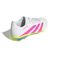 adidas Predator League Gras / Kunstgras Voetbalschoenen (MG) Kids Wit Roze Neongeel