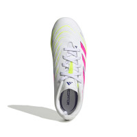adidas Predator League Gras / Kunstgras Voetbalschoenen (MG) Kids Wit Roze Neongeel