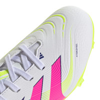 adidas Predator League Gras / Kunstgras Voetbalschoenen (MG) Kids Wit Roze Neongeel