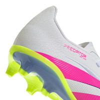 adidas Predator League Gras / Kunstgras Voetbalschoenen (MG) Kids Wit Roze Neongeel