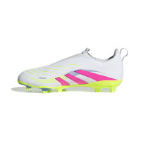 adidas Predator League Veterloze Gras / Kunstgras Voetbalschoenen (MG) Kids Wit Roze Neongeel
