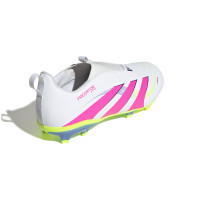 adidas Predator League Veterloze Gras / Kunstgras Voetbalschoenen (MG) Kids Wit Roze Neongeel