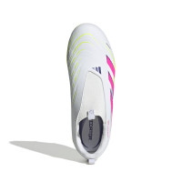 adidas Predator League Veterloze Gras / Kunstgras Voetbalschoenen (MG) Kids Wit Roze Neongeel