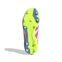 adidas Predator League Veterloze Gras / Kunstgras Voetbalschoenen (MG) Kids Wit Roze Neongeel