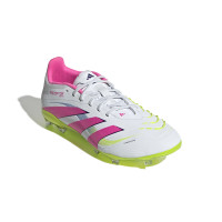 adidas Predator Elite Gras Voetbalschoenen (FG) Kids Wit Roze Neongeel