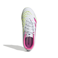adidas Predator Elite Gras Voetbalschoenen (FG) Kids Wit Roze Neongeel