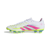 adidas Predator Pro Gazon Naturel Gazon Artificiel Chaussures de Foot (MG) Blanc Rose Jaune Vif