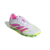 adidas Predator Pro Gazon Naturel Gazon Artificiel Chaussures de Foot (MG) Blanc Rose Jaune Vif