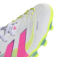 adidas Predator Pro Gazon Naturel Gazon Artificiel Chaussures de Foot (MG) Blanc Rose Jaune Vif