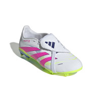 adidas Predator League FT Gras Voetbalschoenen (FG) Kids Wit Roze Neongeel