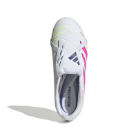 adidas Predator League FT Gras Voetbalschoenen (FG) Kids Wit Roze Neongeel