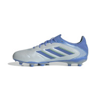 adidas Copa Pure III League Gras / Kunstgras Voetbalschoenen (MG) Kids Blauw Grijs Neongeel