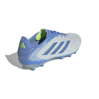 adidas Copa Pure III League Gras / Kunstgras Voetbalschoenen (MG) Kids Blauw Grijs Neongeel