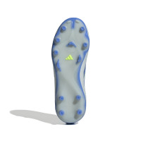 adidas Copa Pure III League Gras / Kunstgras Voetbalschoenen (MG) Kids Blauw Grijs Neongeel