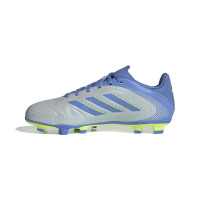 adidas Copa Pure III Club Gras / Kunstgras Voetbalschoenen (MG) Kids Blauw Grijs Neongeel