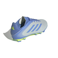 adidas Copa Pure III Club Gras / Kunstgras Voetbalschoenen (MG) Kids Blauw Grijs Neongeel