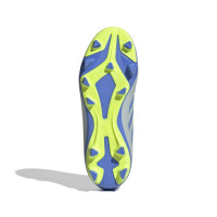 adidas Copa Pure III Club Gras / Kunstgras Voetbalschoenen (MG) Kids Blauw Grijs Neongeel