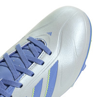 adidas Copa Pure III Club Gras / Kunstgras Voetbalschoenen (MG) Kids Blauw Grijs Neongeel