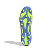 adidas F50 Club Gazon Naturel Gazon Artificiel Chaussures de Foot (MG) Bleu Jaune Néon Rose