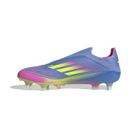 adidas F50 Elite Veterloze IJzeren-Nop Voetbalschoenen (SG) Blauw Neongeel Roze