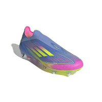 adidas F50 Elite Veterloze IJzeren-Nop Voetbalschoenen (SG) Blauw Neongeel Roze