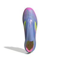 adidas F50 Elite Veterloze IJzeren-Nop Voetbalschoenen (SG) Blauw Neongeel Roze