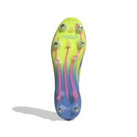 adidas F50 Elite Veterloze IJzeren-Nop Voetbalschoenen (SG) Blauw Neongeel Roze