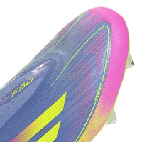 adidas F50 Elite Veterloze IJzeren-Nop Voetbalschoenen (SG) Blauw Neongeel Roze