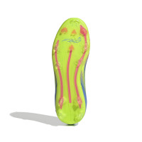 adidas F50 Elite Veterloze Gras Voetbalschoenen (FG) Kids Blauw Neongeel Roze