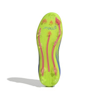 adidas F50 Elite Gras Voetbalschoenen (FG) Kids Blauw Neongeel Roze