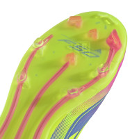 adidas F50 Elite Gras Voetbalschoenen (FG) Kids Blauw Neongeel Roze