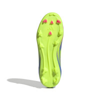 adidas F50 League Veterloze Gras / Kunstgras Voetbalschoenen (MG) Kids Blauw Neongeel Roze