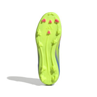 adidas F50 League Gras / Kunstgras Voetbalschoenen (MG) Kids Blauw Neongeel Roze