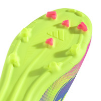 adidas F50 League Gras / Kunstgras Voetbalschoenen (MG) Kids Blauw Neongeel Roze