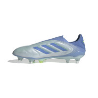adidas Copa Pure III Elite Veterloze IJzeren-Nop Voetbalschoenen (SG) Blauw Grijs Neongeel