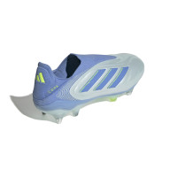 adidas Copa Pure III Elite Veterloze IJzeren-Nop Voetbalschoenen (SG) Blauw Grijs Neongeel