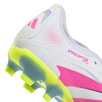adidas Predator Pro FT Gras / Kunstgras Voetbalschoenen (MG) Wit Roze Neongeel