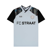 Touzani La Mancha FC Straat Maillot d'Entraînement Enfants Bleu Clair Noir Blanc