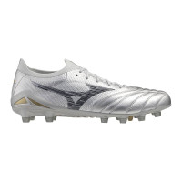 Mizuno Morelia Neo IV Beta Japan Gazon Naturel Chaussures de Foot (FG) Argenté Gris Doré