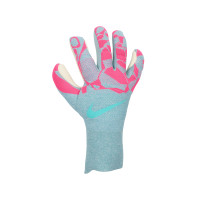 Nike Vapor Dynamic Fit Gants de Gardien de But Bleu Clair Blanc Rose