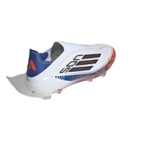 adidas F50 Son Elite Sans Lacets Gazon Naturel Chaussures de Foot (FG) Blanc Noir Rouge Bleu