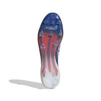 adidas F50 Son Elite Sans Lacets Gazon Naturel Chaussures de Foot (FG) Blanc Noir Rouge Bleu