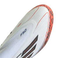 adidas F50 Son Elite Sans Lacets Gazon Naturel Chaussures de Foot (FG) Blanc Noir Rouge Bleu
