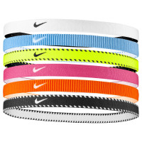 Bandeaux à Cheveux Nike Flex Classic pour Enfants, jaune fluo, rose, blanc, lot de 6