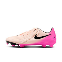 Nike Phantom GX II Academy Gras / Kunstgras Voetbalschoenen (MG) Zalmroze Felroze Zwart