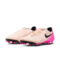Nike Phantom GX II Academy Gras / Kunstgras Voetbalschoenen (MG) Zalmroze Felroze Zwart